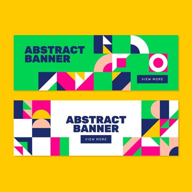 Banner de formas abstractas de diseño plano