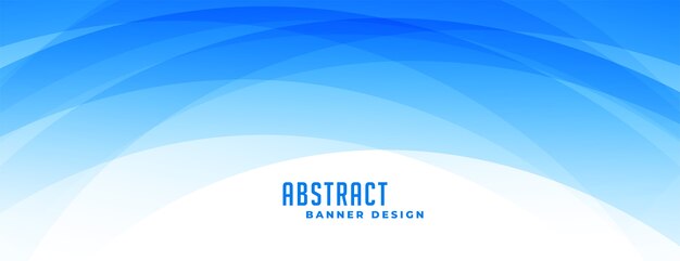 Banner de formas curvas azules abstractas