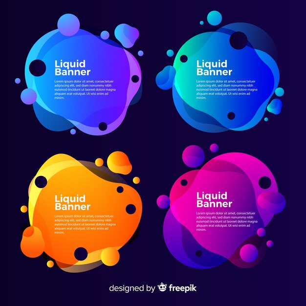 Banner formas fluidas abstractas degradadas