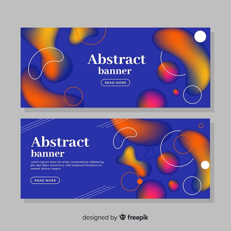 Vector gratuito banner formas fluidas dinámicas