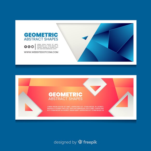 Banner formas geométricas abstractas