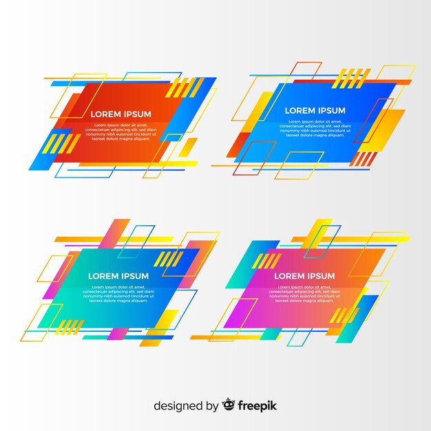 Banner formas geométricas coloridas