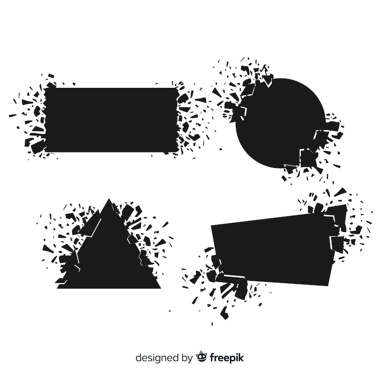 Vector gratuito banner formas geométricas explotando