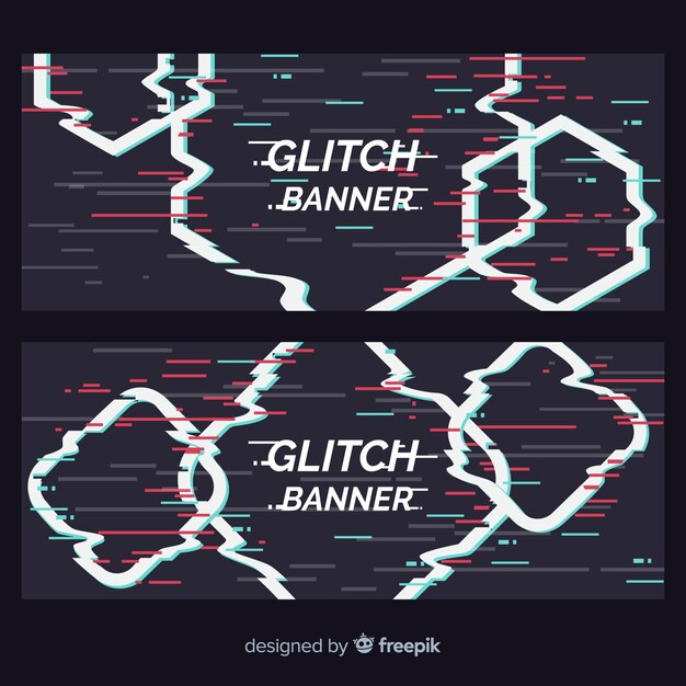 Banner formas geométricas glitch