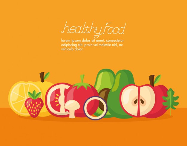 Banner fresco de alimentos saludables