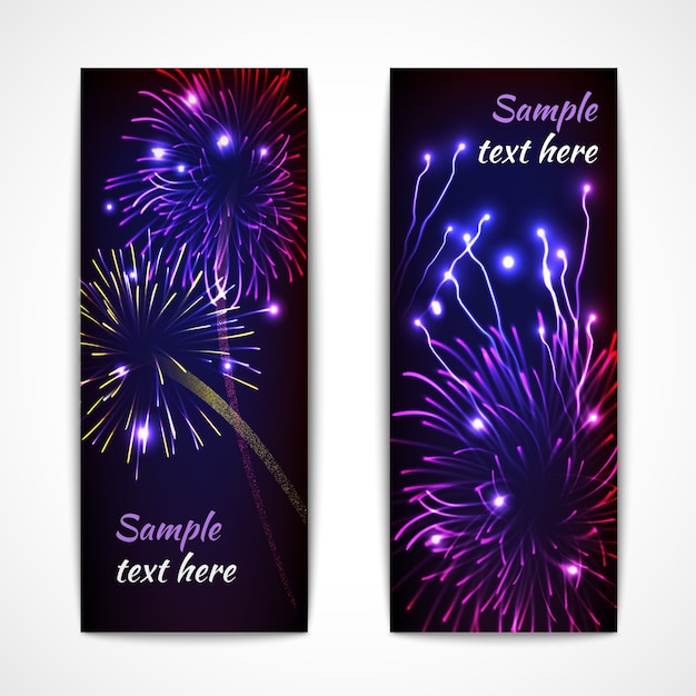 Banner de fuegos artificiales vertical