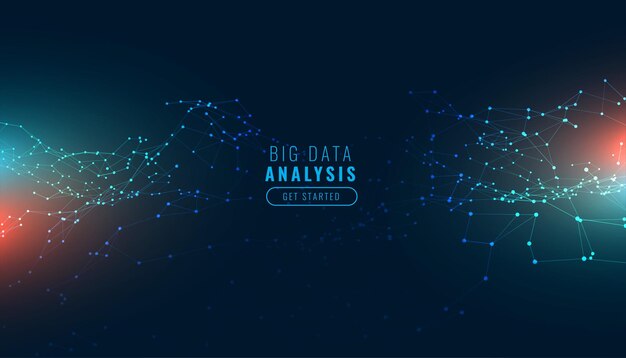 banner futurista de investigación de big data con vector de efecto de luz brillante