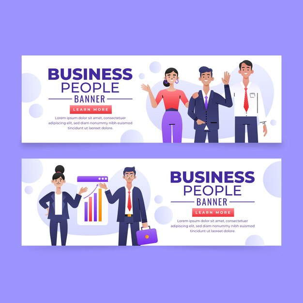 Banner de gente de negocios degradado