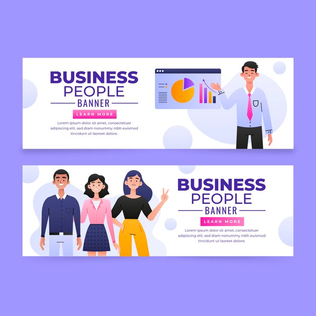 Banner de gente de negocios degradado