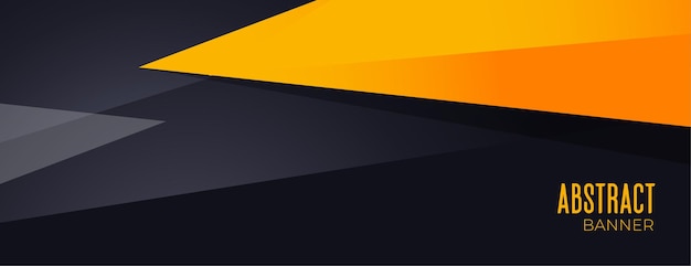 Banner geométrico abstracto negro y amarillo