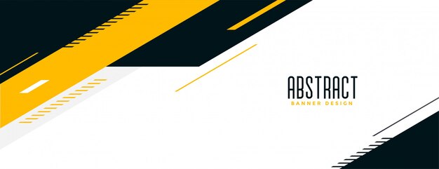 Banner geométrico ancho abstracto de memphis