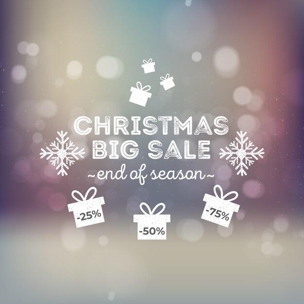 Banner de gran venta de Navidad borrosa