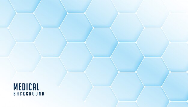 Banner hexagonal de ciencia médica y salud.
