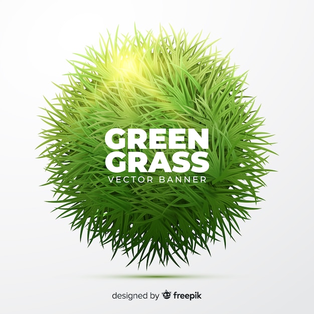Banner hierba verde estilo realista