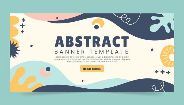 Banner horizontal abstracto dibujado a mano