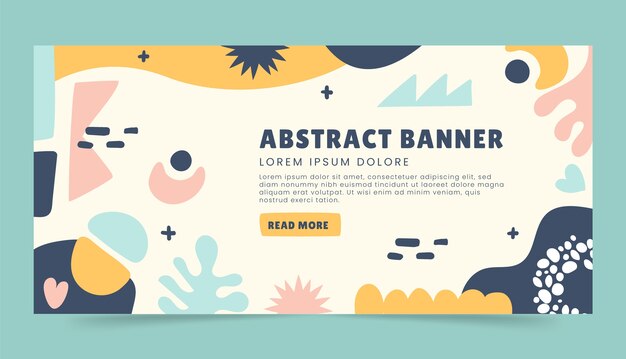 Banner horizontal abstracto dibujado a mano