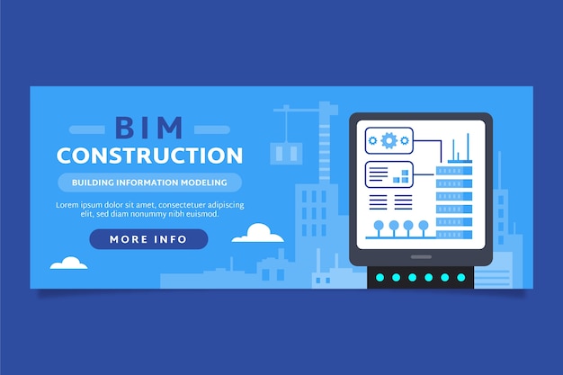 Vector gratuito banner horizontal bim de diseño plano