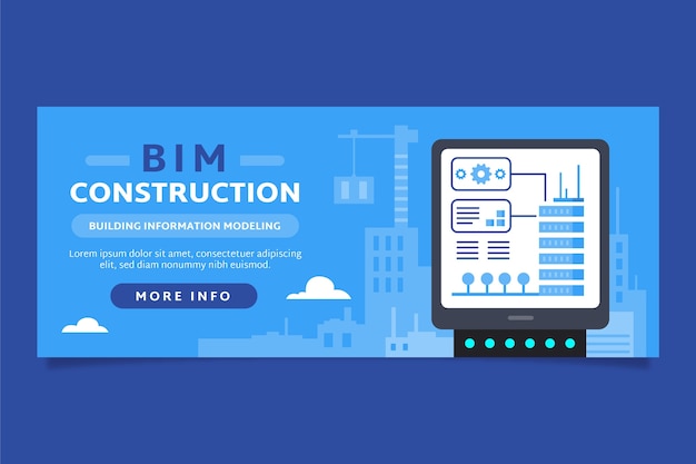 Banner horizontal bim de diseño plano