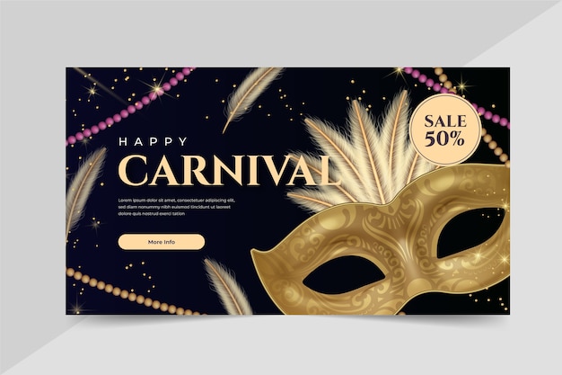 Banner horizontal de carnaval brasileño realista