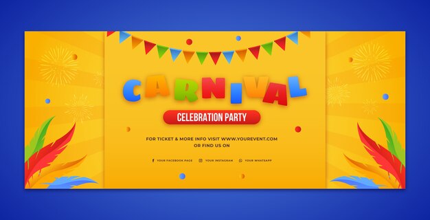 Banner horizontal de carnaval degradado