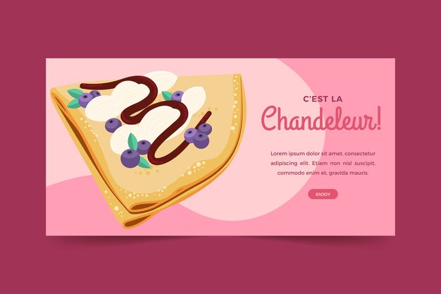 Banner horizontal de chandeleur plano