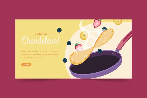 Banner horizontal de chandeleur plano