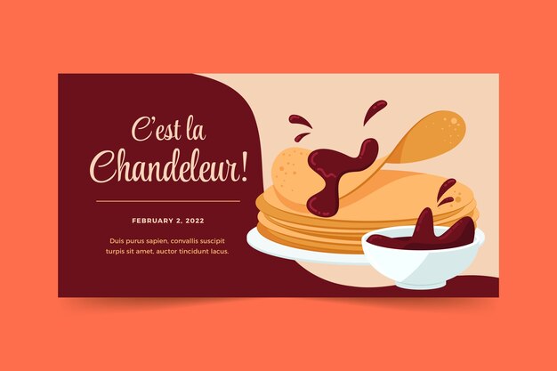 Banner horizontal de chandeleur plano