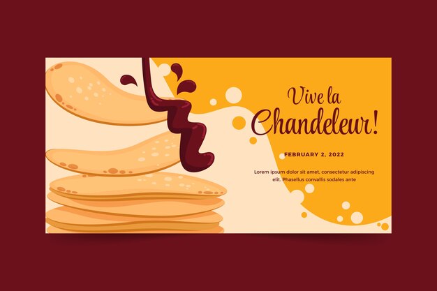 Banner horizontal de chandeleur plano