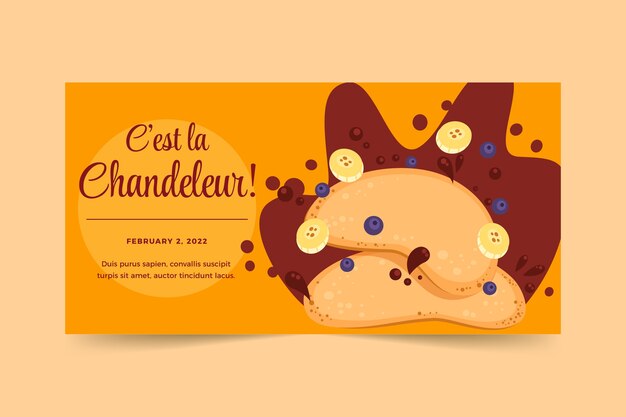 Banner horizontal de chandeleur plano