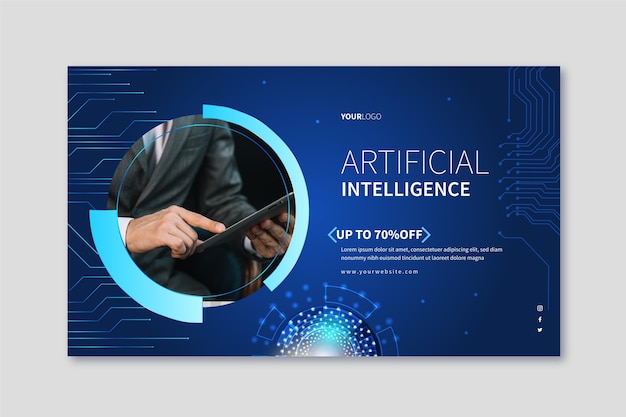 Banner horizontal para ciencia de inteligencia artificial.