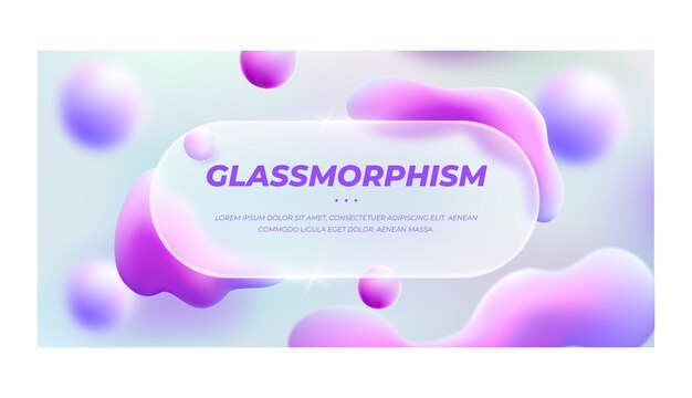 Banner horizontal degradado de morfismo de vidrio