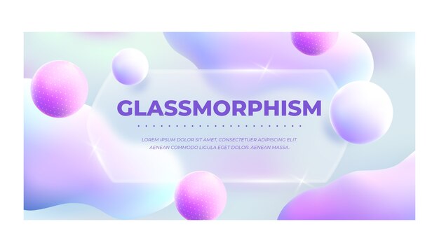 Banner horizontal degradado de morfismo de vidrio
