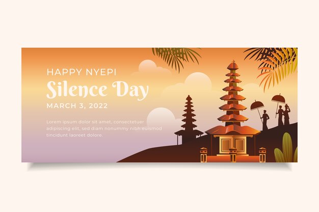 Banner horizontal degradado nyepi