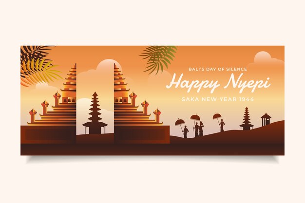 Banner horizontal degradado nyepi