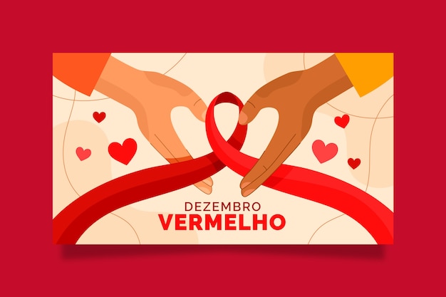 Vector gratuito banner horizontal de dezembro vermelho plano dibujado a mano