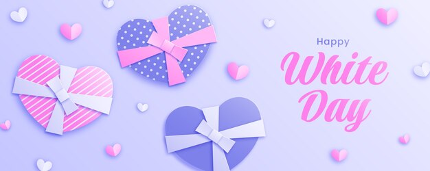 Vector gratuito banner horizontal de día blanco de estilo de papel