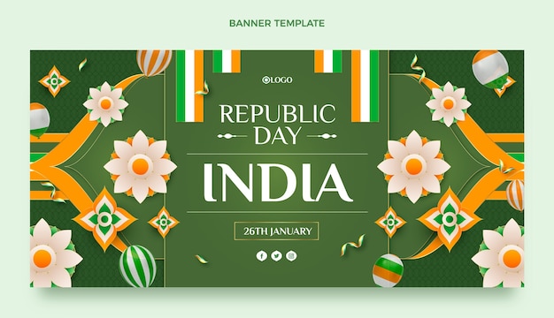 Banner horizontal del día de la república realista