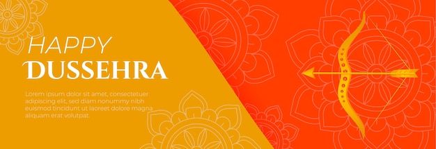 Vector gratuito banner horizontal de dussehra