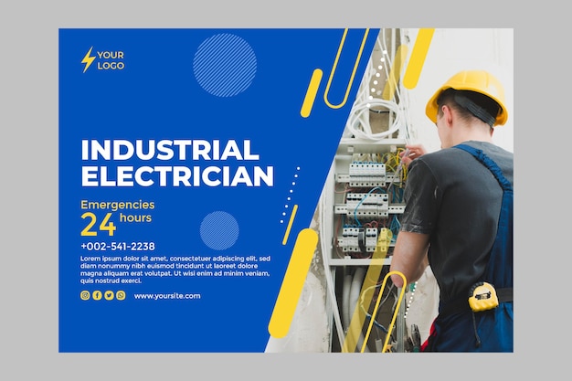 Banner horizontal de electricista