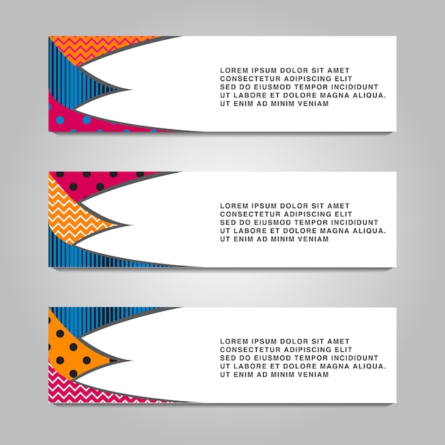 Banner horizontal estilo memphis