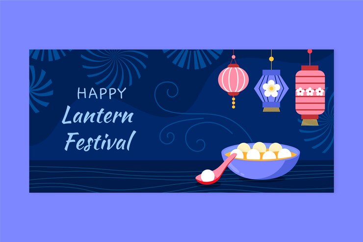 Vector gratuito banner horizontal festival de linterna plana