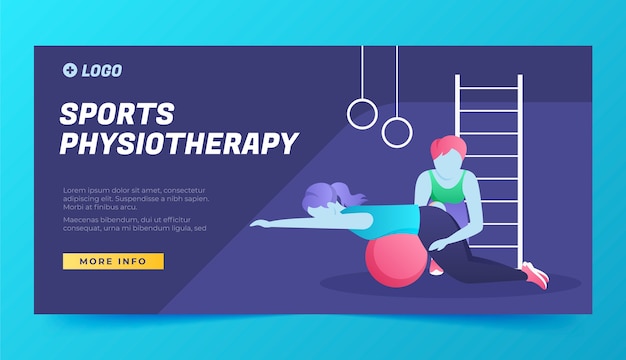 Banner horizontal de fisioterapia deportiva