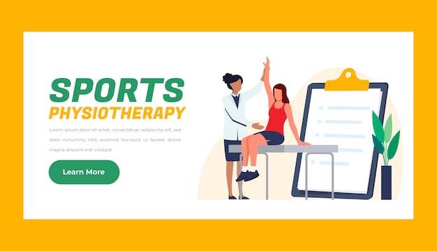 Vector gratuito banner horizontal de fisioterapia deportiva