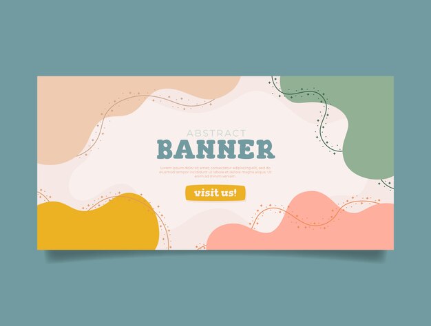 Banner horizontal geométrico de diseño plano