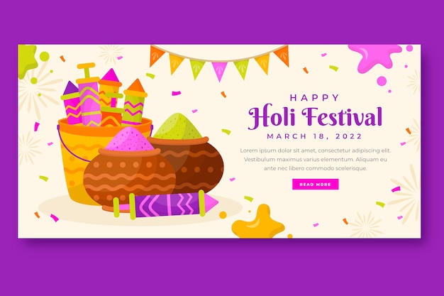 Banner horizontal holi plano