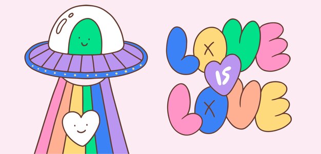 Banner horizontal del mes del orgullo dibujado a mano