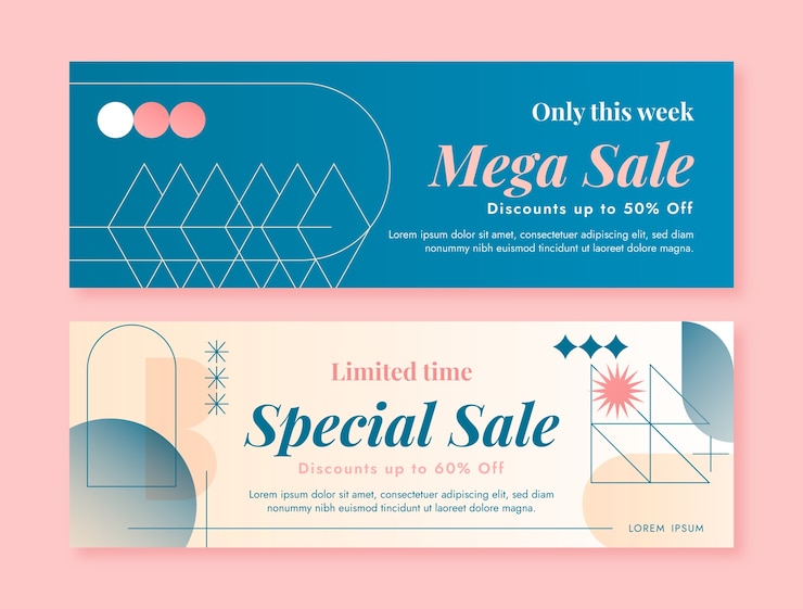 Vector gratuito banner horizontal minimalista degradado