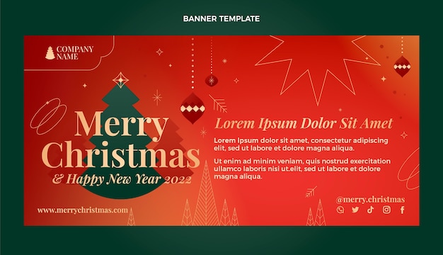 Vector gratuito banner horizontal de navidad degradado