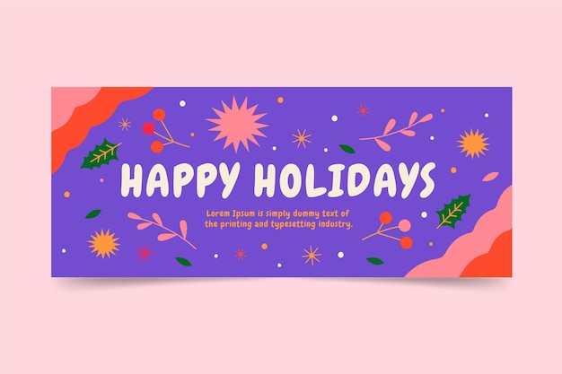 Banner horizontal plano felices fiestas
