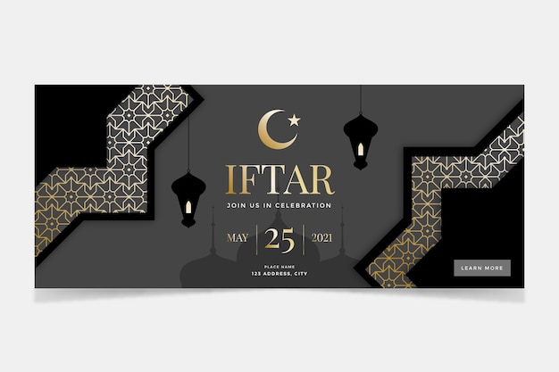 Banner horizontal plano iftar